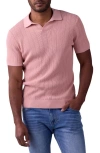 The Normal Brand Robles Textured Knit Polo In Dusty Rose