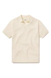 The Normal Brand Robles Textured Knit Polo In Ivory