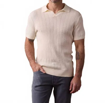 The Normal Brand Robles Textured Knit Polo Top In Ivory In Multi