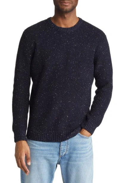 The Normal Brand Seawool Nep Crewneck Sweater In Navy