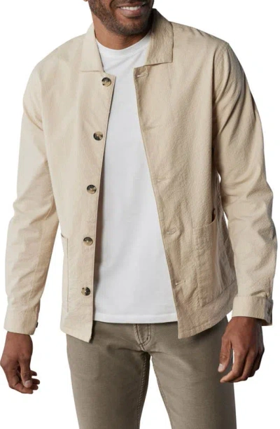The Normal Brand Seersucker Chore Jacket In Khaki