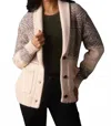 The Normal Brand Shawl Collar Heritage Cardigan In Cream Multi In Brown