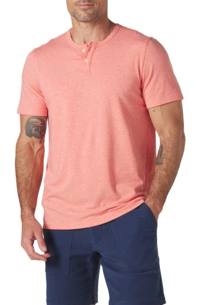The Normal Brand Short Sleeve Active Henley In Canyon Sunset