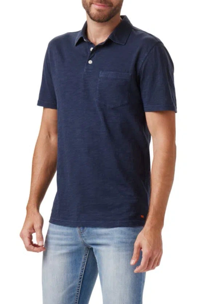 The Normal Brand Slub Pocket Polo In Blue