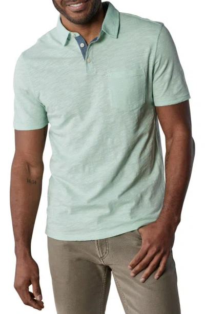 The Normal Brand Slub Pocket Polo In Surf Spray