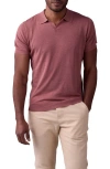 The Normal Brand Solid Johnny Collar Polo Sweater In Adobe Rose Heather