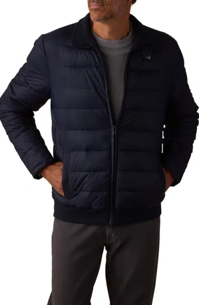 The Normal Brand Sportivo Nylon Puffer Coat In Blue