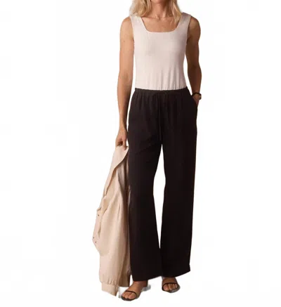The Normal Brand Sueded Costa Drawcord Pant In Black