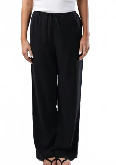 The Normal Brand Sueded Costa Drawcord Pants In Black