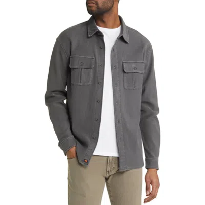 The Normal Brand Tailored Terry Shirt Jacket In Steel