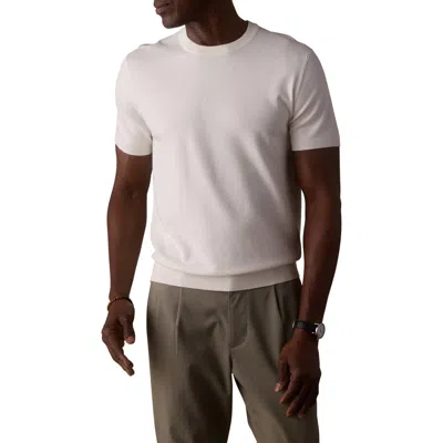 The Normal Brand Taylor Short Sleeve Crewneck Sweater In White