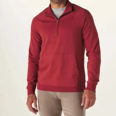 The Normal Brand Tentoma Quarter Zip Pullover Jacket In Red