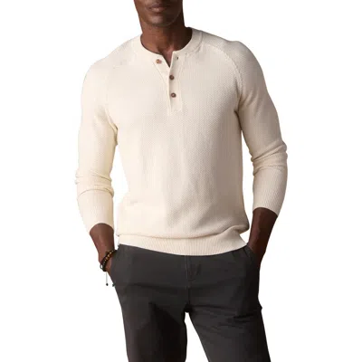 The Normal Brand Textured Cotton Blend Henley Sweater In Animal Print