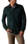 The Normal Brand Textured Knit Long Sleeve Button-up Shirt In Green