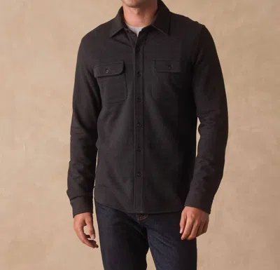 The Normal Brand Textured Knit Long Sleeve Shirt In Phantom In Black
