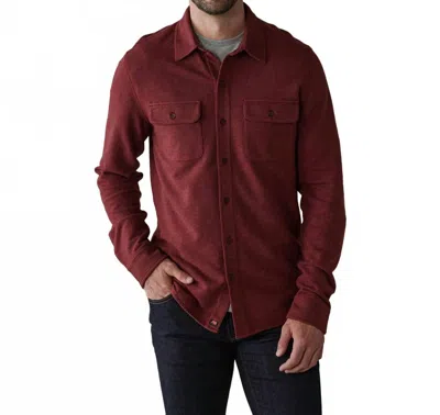 The Normal Brand Textured Knit Shirt In Scarlet In Red