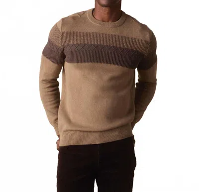 The Normal Brand Tom Stripe Crew Sweater In Jute In Brown