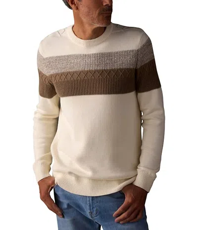 The Normal Brand Tom Stripe Crewneck Sweater In Cream/jute In Neutral