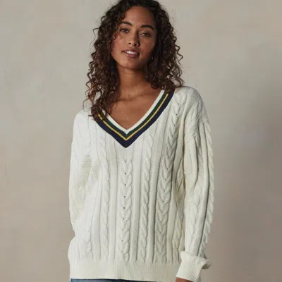 The Normal Brand Victoria V-neck Sweater In White