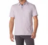 The Normal Brand Vintage Slub Pocket Polo Shirt In Grey Stripe In Purple