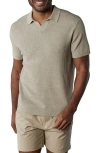 The Normal Brand Waffle Knit Polo In Flax