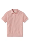 The Normal Brand Waffle Knit Polo In Georgia Peach