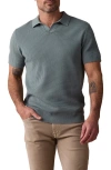 The Normal Brand Waffle Knit Polo In Juniper