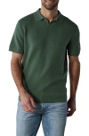 The Normal Brand Waffle Knit Polo In Pine