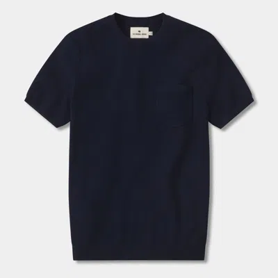 The Normal Brand Waffle Knit Jumper Tee In Blue