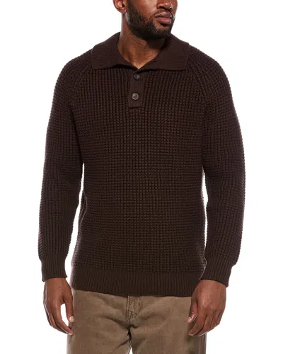The Normal Brand Waffle Pullover Sweater In Brown