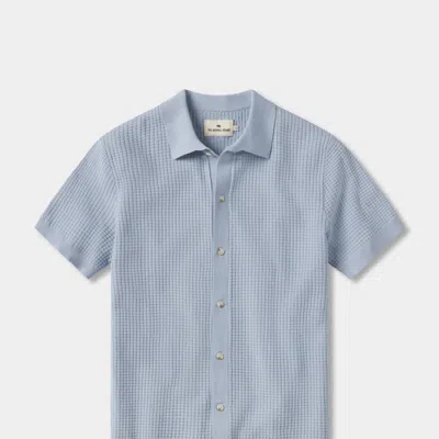 The Normal Brand Waffle Stitch Button Up In Blue