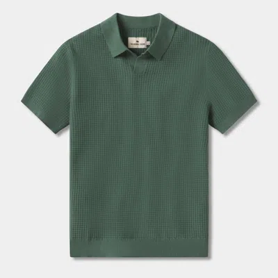 The Normal Brand Waffle Stitch Polo In Blue