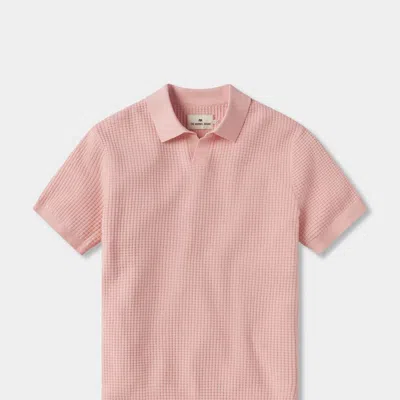 The Normal Brand Waffle Stitch Polo In Pink