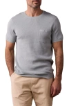 The Normal Brand Waffle Stitch Short Sleeve Sweater In Misty Harbor