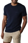 The Normal Brand Waffle Knit Sweater Tee In Navy