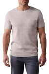 The Normal Brand Waffle Stitch Short Sleeve Sweater In Stone