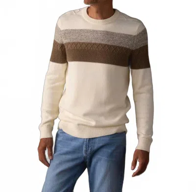 The Normal Brand Women's Tom Stripe Crew Sweater In Cream/jute In Multi