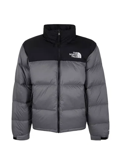 The North Face 1996 Nuptse Panelled Puffer Jacket In Gray