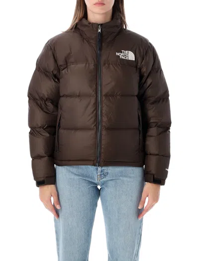 The North Face 1996 Retro Nuptse Down Puffer Jacket With Stowable Hood In Brown