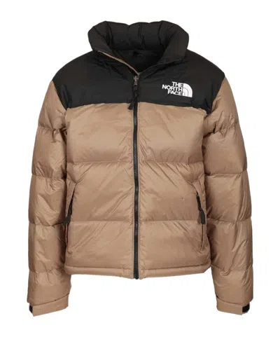 The North Face 1996 Retro Nuptse Puffer Jacket In Brown And Black In Multi