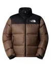 The North Face Block Design High Collar Puffer Jacket In Brown
