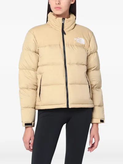 The North Face Slightly Cropped Puffer Jacket With High Collar In Brown