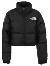 The North Face Nuptse Water Repellent 700 Fill Power Down Short Puffer Jacket In Black
