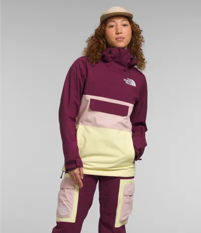 Pre-owned The North Face 2024 Womens Tnf Driftview Anorak $275 M Pink Yellow Waterproof Dryvent