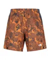 The North Face Straight Elastic Waistband Printed Side Pocket In Brown