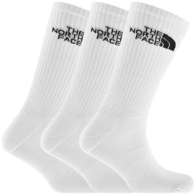 The North Face 3 Pack Crew Socks White