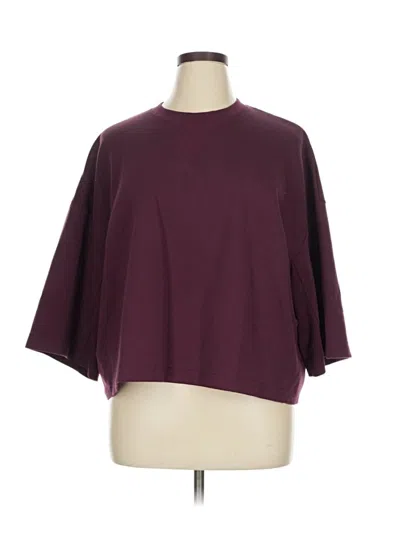 Pre-owned The North Face 3/4 Sleeve T-shirt In Burgundy