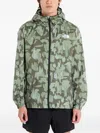 The North Face Abstract-print Hooded Jacket In Green