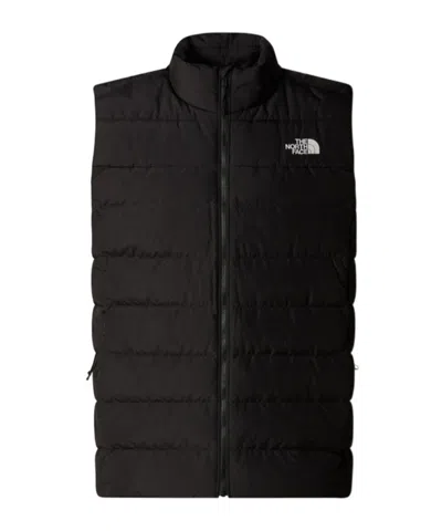 The North Face High Neck Sleeveless Padded Vest In Black