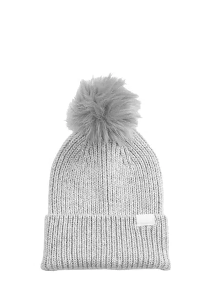 The North Face Airspun Pom Beanie In Light Grey Heather In Gray